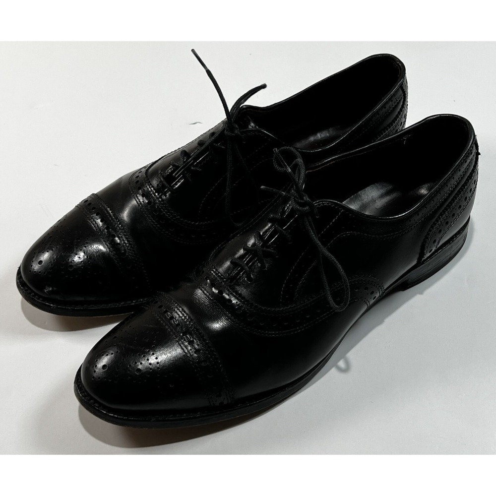 Allen‎ Edmonds Mens Strand Black Leather Lace-up Oxfords Shoes Size 10.5 D